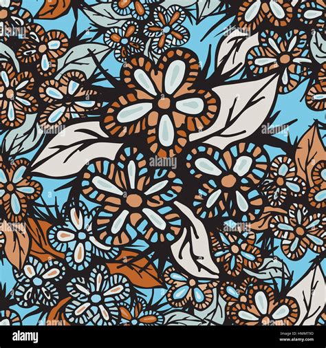 Boho Style Hand Drawn Seamless Pattern Stock Vector Image And Art Alamy