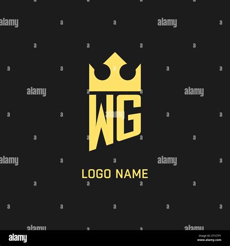 Monogram WG Logo Shield Crown Shape Elegant And Luxury Initial Logo