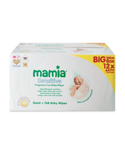 Mamia Sensitive Baby Wipes 12 Pack - ALDI UK