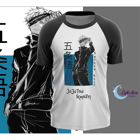 Camiseta Jujutsu Kaisen Satoru Gojo Unissex Reglan Camisa Anime