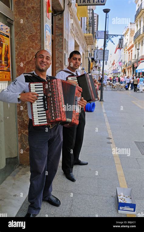 Street Musicians Busking In Ronda Spain Stock Photo Alamy