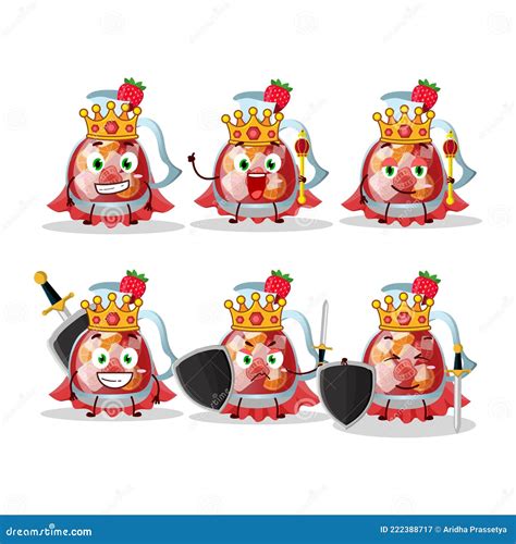 A Charismatic King Sangria Cartoon Character Wearing A Gold Crown Stock