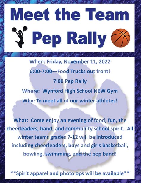 Meet The Team Pep Rally Wynford Local Schools