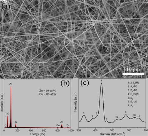 Color Online A SEM Image Of As Grown Cu Doped ZnO Nanowires