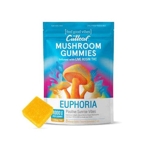 Cutleaf Mushroom Gummies Euphoria Blend 1000mg 8ct Highfi