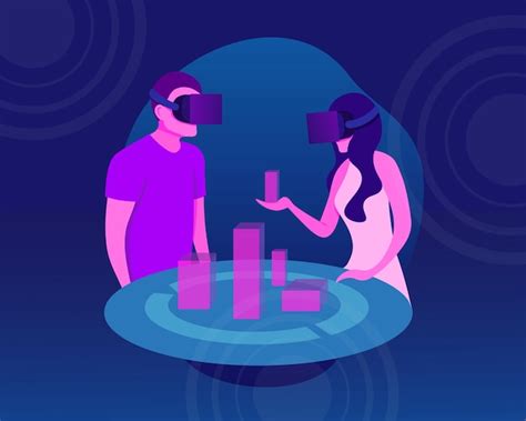 Premium Vector Colourful Cartoon Couple Experiencing Virtual Reality