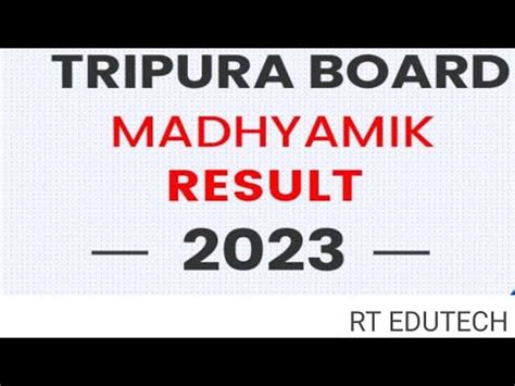 Tripura Madhyamik Class Th Result Released Date Tbse Th