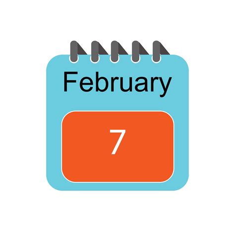 February 7 Daily Calendar Icon 26399335 Vector Art at Vecteezy