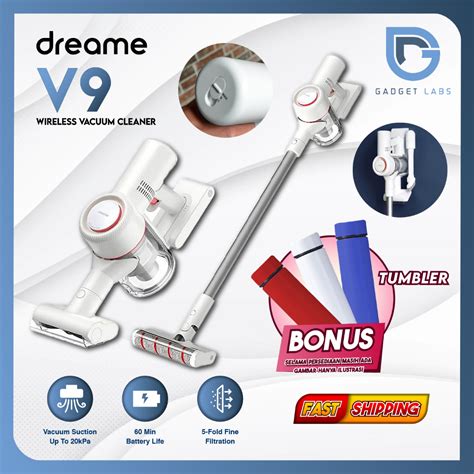 Jual Dreame V9 Handheld Vacuum Cleaner Cordless Stick 20000Pa Shopee