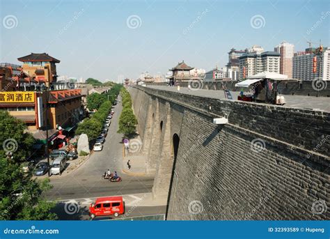 Ancient City Wall In Xian Editorial Stock Image Image Of Greatwall