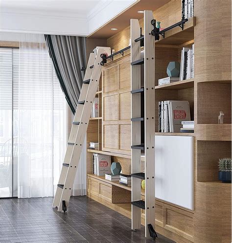 Retractable Rolling Ladder Hardware Library Sliding Ladder Hardware Kit