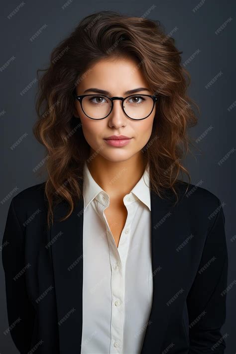 Premium Photo Woman Wearing Glasses And White Shirt Is Posing For Picture Generative Ai