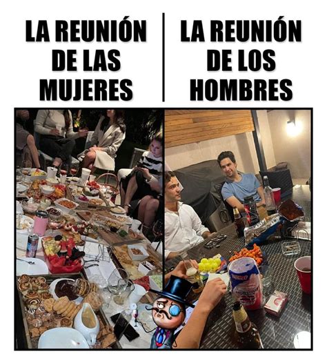 La reunión de las mujeres La reunión de los hombres Memes