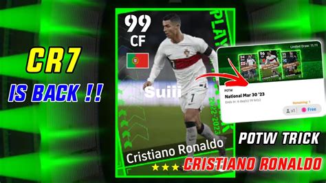 Trick To Get Rated Cristiano Ronaldo From National Potw Efootball