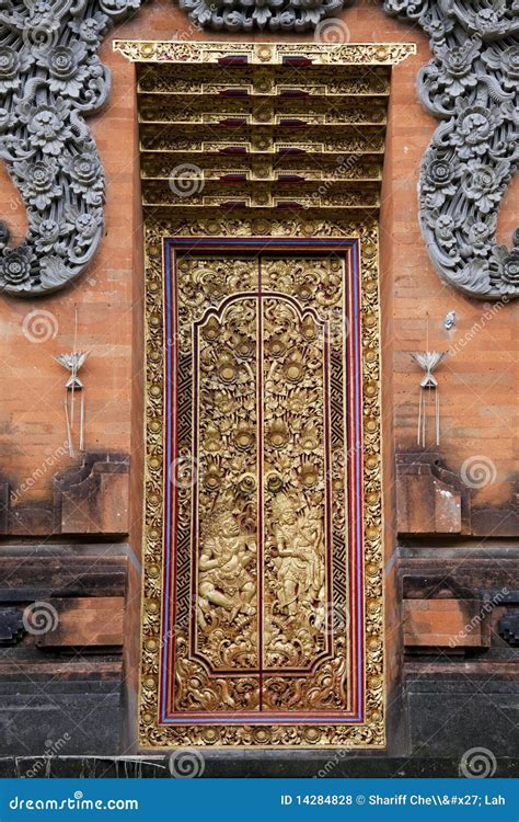 Temple Doors At Pura Petitenget Bali Indonesia Royalty Free Stock