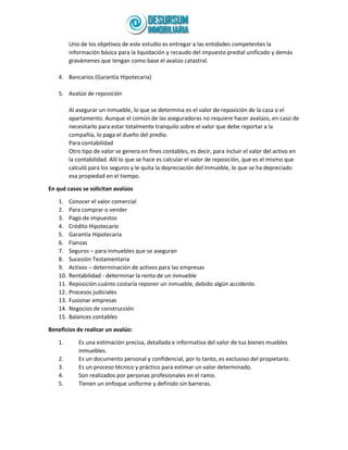 Avaluos Conceptos Pdf Pdf