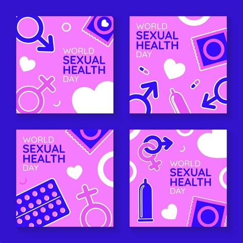 Set Of World Sexual Health Day Template For Social Media Post Vector Illustration With Male And