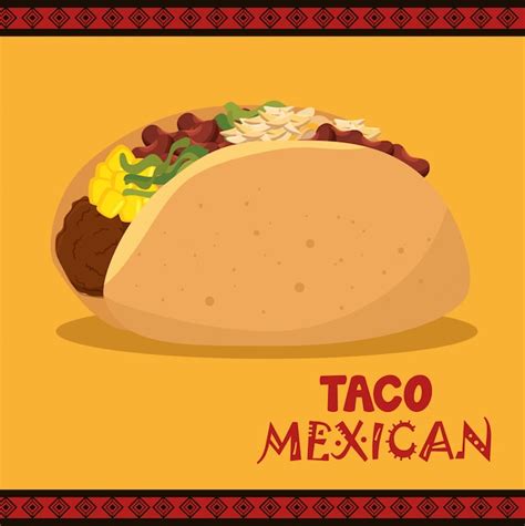 Comida De Taco De Dibujos Animados Dise O De M Xico Aislado Vector Gratis