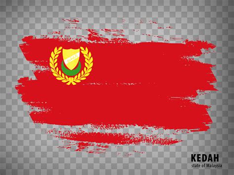 Flag Of Kedah From Brush Strokes Flag State Kedah Of Malaysia With ...