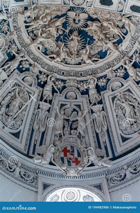 Interior View of the Historic Trier Dom or Cathedral in Trier with the Ceiling Stucco Artwork ...