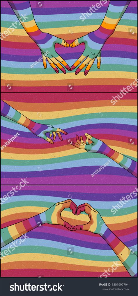 Hands Rainbow Rainbow Lgbt Flag Gay Stock Vector (Royalty Free ...