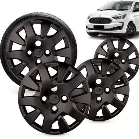 Jogo De Calotas Grid Ford Ka Aro Esportiva Black Parcelamento