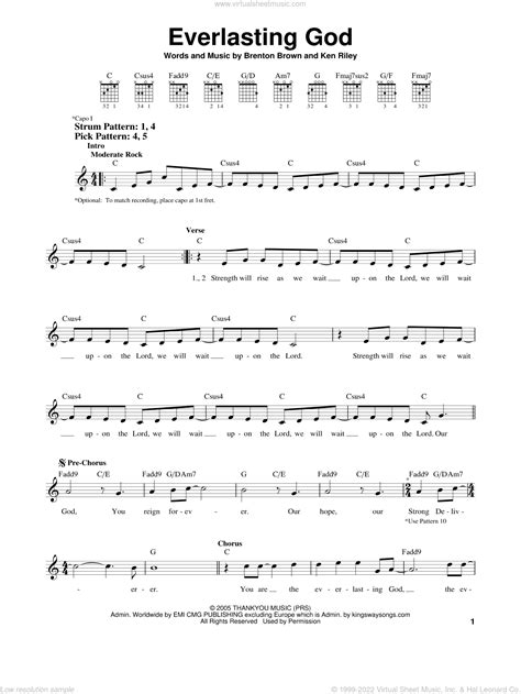 Tomlin Everlasting God Sheet Music For Guitar Solo Chords