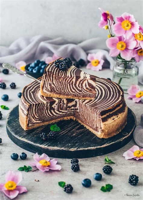 Vegan Zebra Cheesecake Chocolate Vanilla Cake Bianca Zapatka Recipes