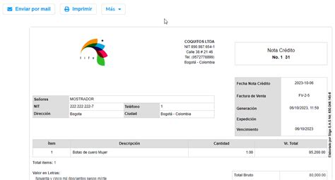 Elaborar nota crédito para facturas de POS instalado Portal de