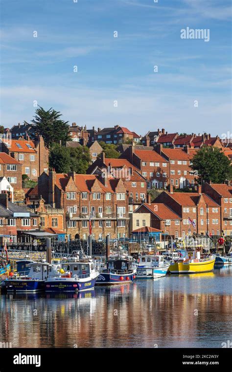 Pleasure And Fishing Boats On The River Esk With Reflections Whitby