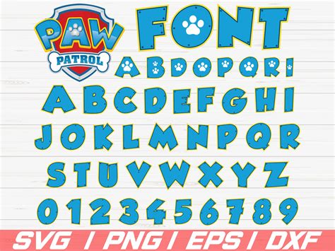 Paw Patrol Font Svg Paw Patrol Letters Svg Paw Patrol Svg Download ...