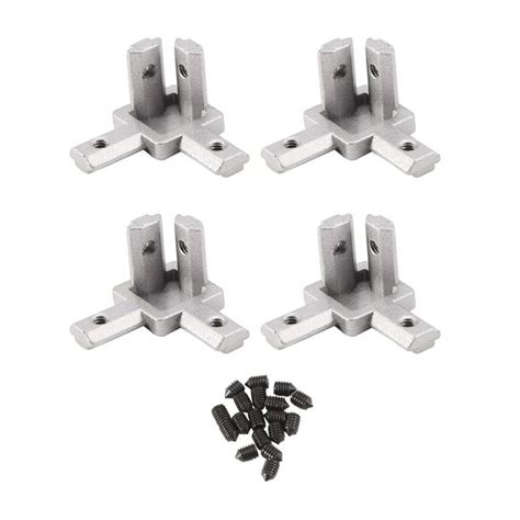 3 Way End Corner Bracket Connector For T Slot Aluminum Extrusion Profile 2020 Series Pack Of 4