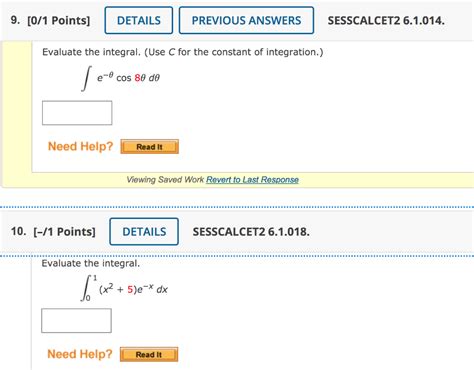 Solved 9 0 1 Points DETAILS PREVIOUS ANSWERS SESSCALCET2 Chegg