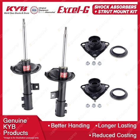 Pair Front Kyb Shock Absorbers Strut Mount Kit For Hyundai Elantra Hd