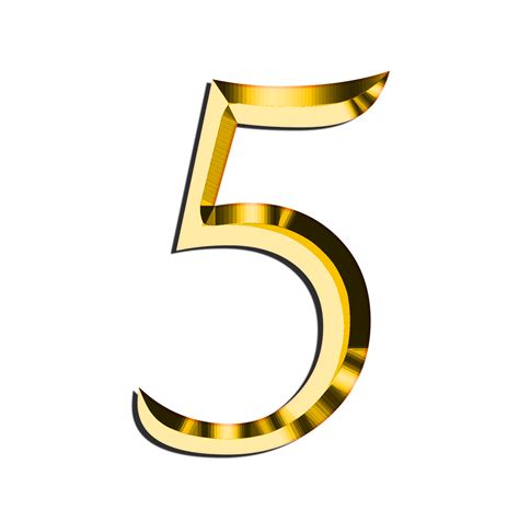 Gold Number 5 Transparent Png Stickpng Images