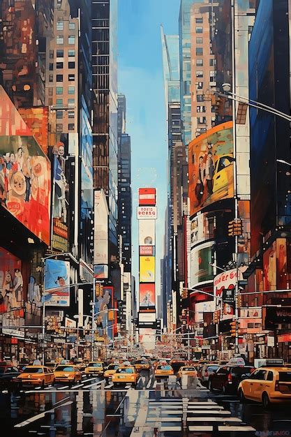 Premium Ai Image 1970s New York City Photorealistic Abstract Artwork