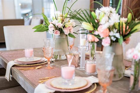 Blush Pink And Gold Table Setting Home With Holliday