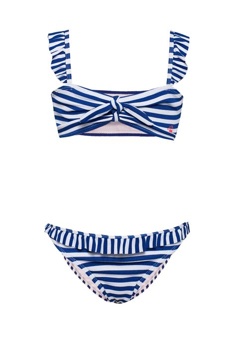 Bikini rayé à structure fille wefashion