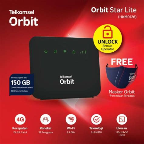 Jual Telkomsel Orbit Star Lite Modem WiFi 4G High Speed Bonus Data 50GB