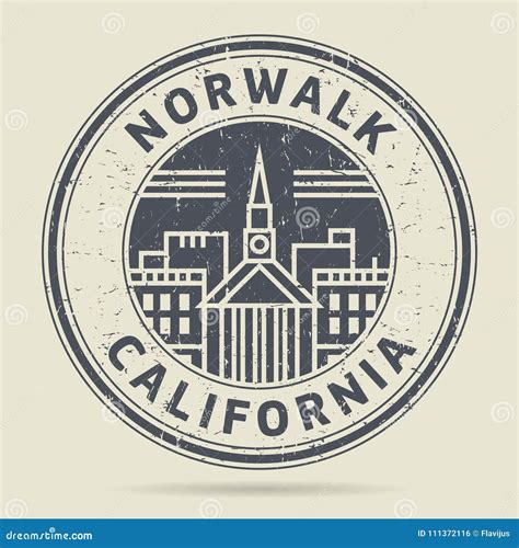 Map Of Norwalk California City Modern Geometric Logo Vector