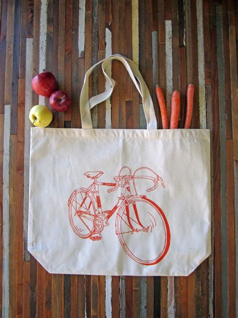 Screen Printed Recycled Cotton Tote Bag Eco Friendly Grocery Etsy