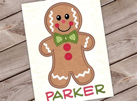 Gingerbread Boy Christmas Applique Cookie Design Christmas - Etsy