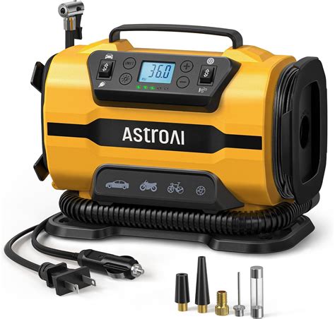 AstroAI Gonfleur De Pneu Portable 150 PSI 12 V DC 110 V AC Avec Deux