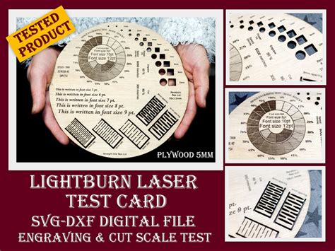 Lightburn Laser Test Card Engraving And Cut Material Test Etsy