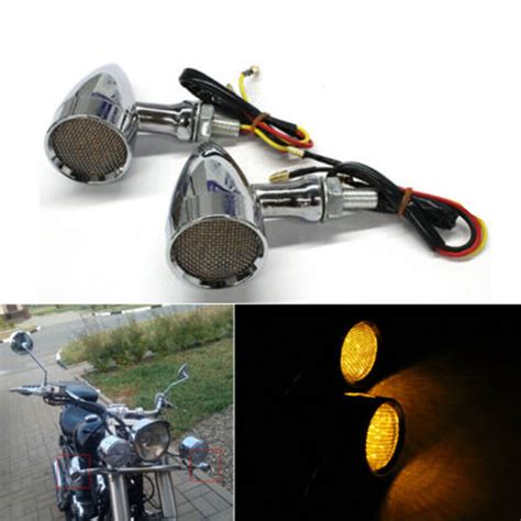 Chrome Bullet Brake Running LED Turn Signals Amber Lights Indicator