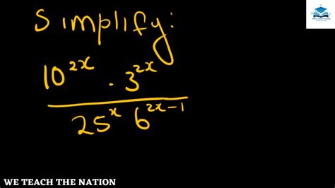 Simplification Of An Exponential Expression Exponents Youtube