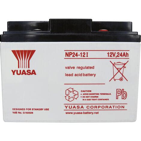 Yuasa NP24 12 NP24 12 Bleiakku 12 V 24 Ah Blei Vlies AGM B X H X T