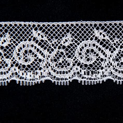 Nylon Lace Trimming 3313 White Shine Trimmings Fabrics