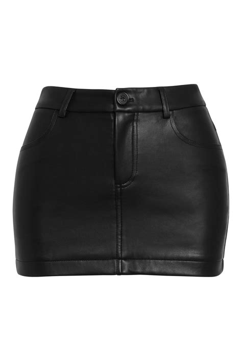 Vienna Vegan Leather Mini Skirt Black