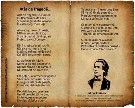 15 ianuarie Ziua lui Eminescu 171 de ani de la nașterea celui mai